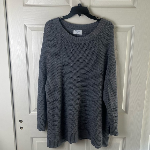 Old Navy Sweaters - OLD NAVY Women's Gray Waffle-Knit Pullover Tunic Sweater